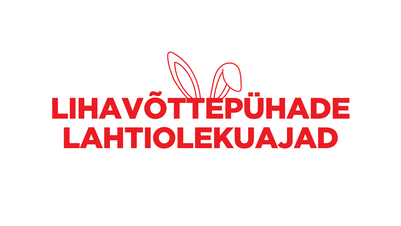 Lihavõttepühade lahtiolekuajad